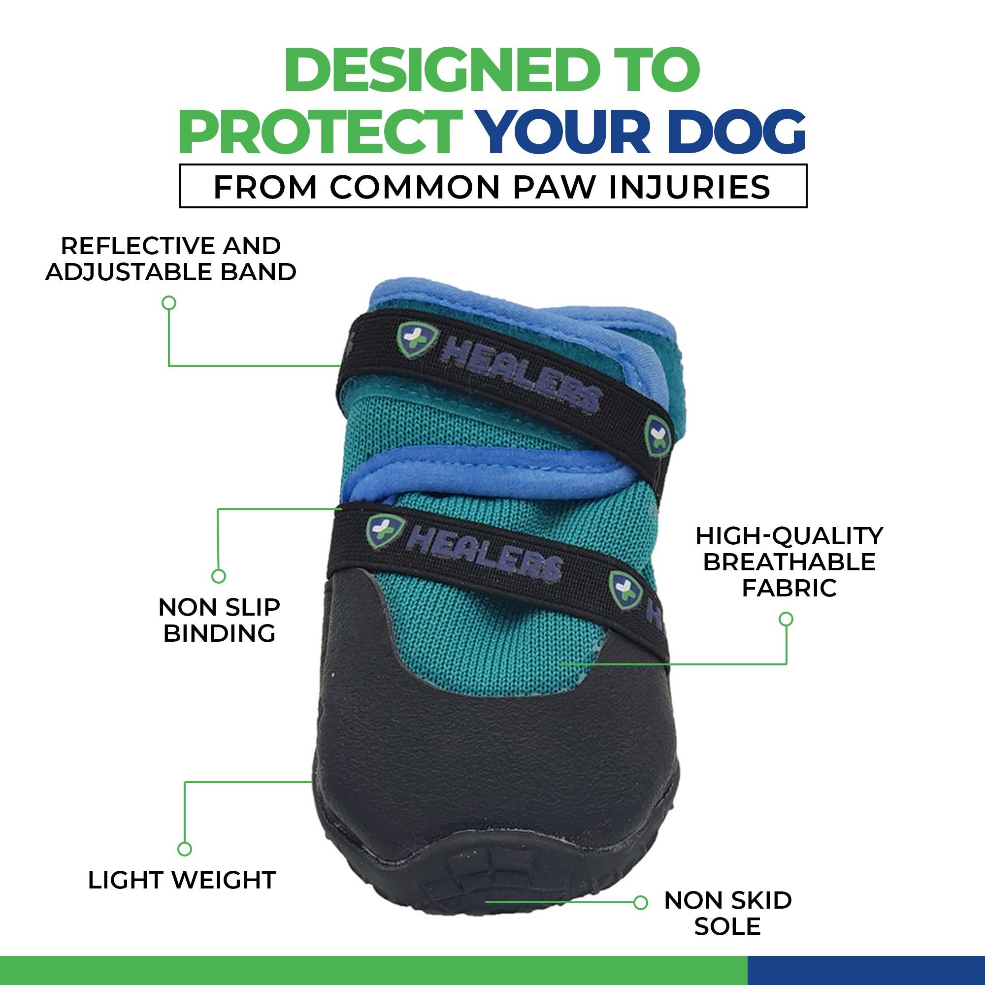 Urban Walkers III Teal Durable Comfortable Dog Boots by Healers Healers PetCare